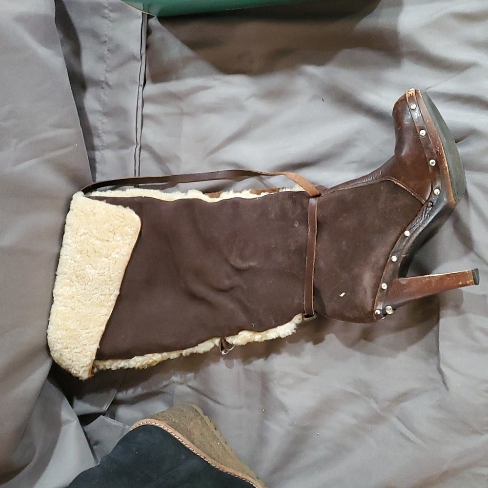 Michael Kors heeled suede and fur boot